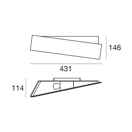 Linea Light 6986 - Sieninis šviestuvas ZIG ZAG 1xE27/57W/230V