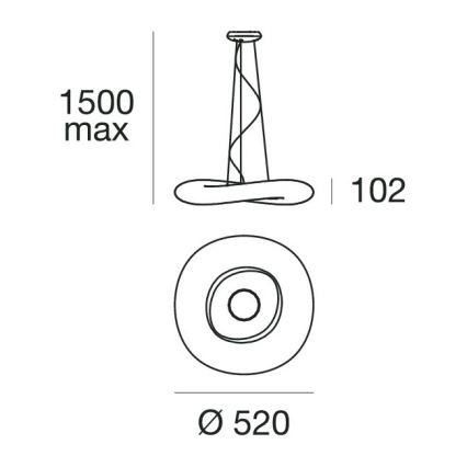 Linea Light 8005 - LED Reguliuojamas pakabinamas sietynas MR. MAGOO LED/23W/230V diametras 52 cm