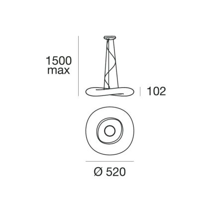 Linea Light 8005 - LED Reguliuojamas pakabinamas sietynas MR. MAGOO LED/23W/230V diametras 52 cm