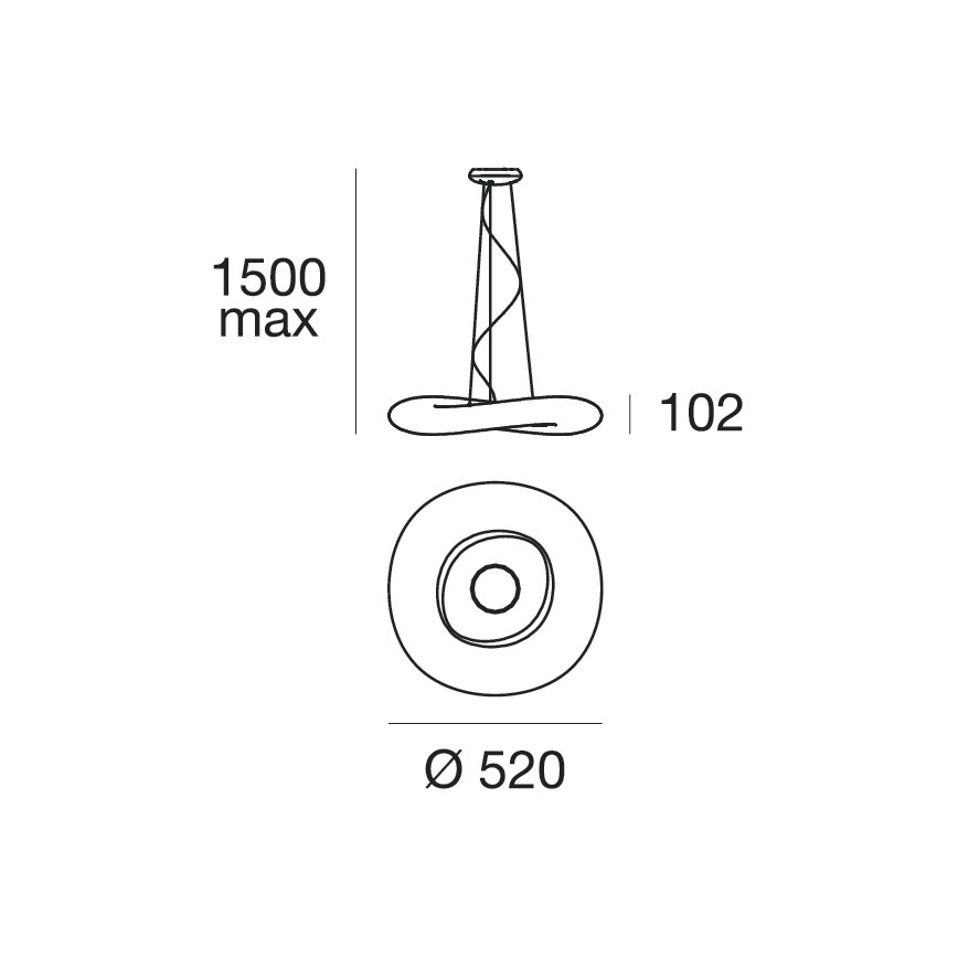 Linea Light 8005 - LED Reguliuojamas pakabinamas sietynas MR. MAGOO LED/23W/230V diametras 52 cm