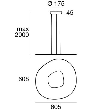 Linea Light 90348 - LED Pakabinamas sietynas ANTIGUA LED/38W/230V 60,8 cm CRI 90 balta