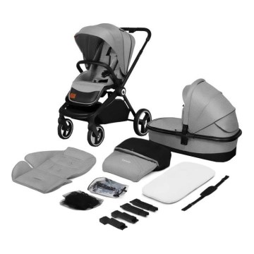 Lionelo - 2in1 kombinuotas vežimėlis MIKA Grey Stone
