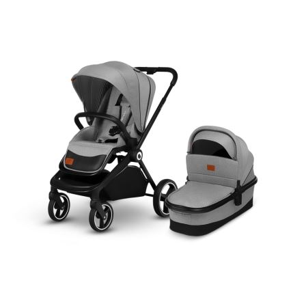 Lionelo - 2in1 kombinuotas vežimėlis MIKA Grey Stone