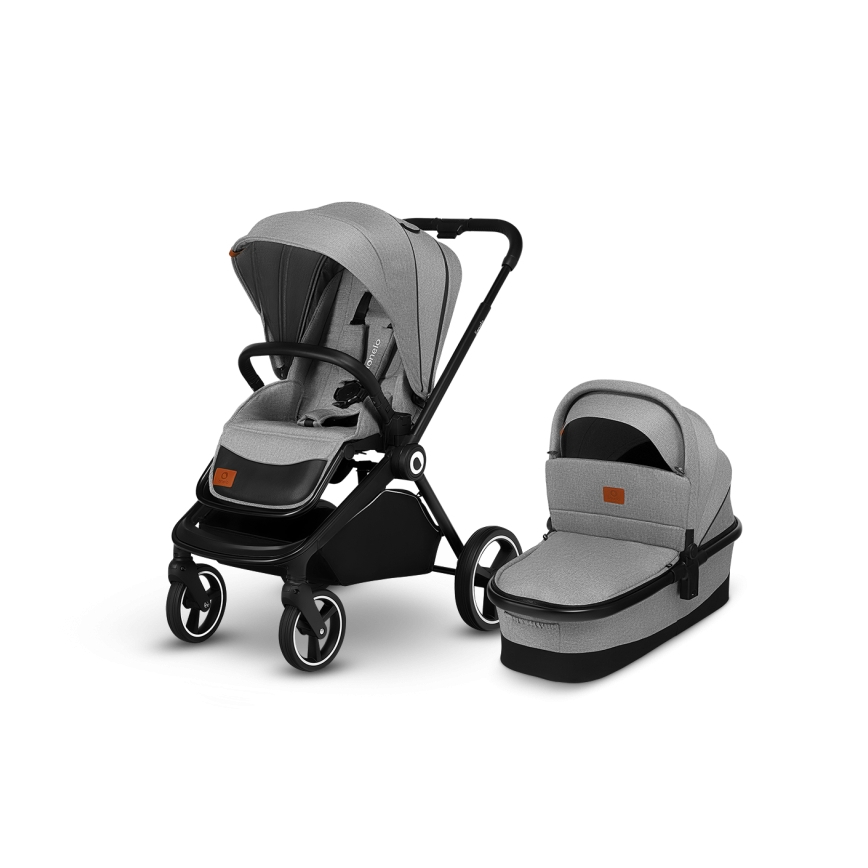 Lionelo - 2in1 kombinuotas vežimėlis MIKA Grey Stone