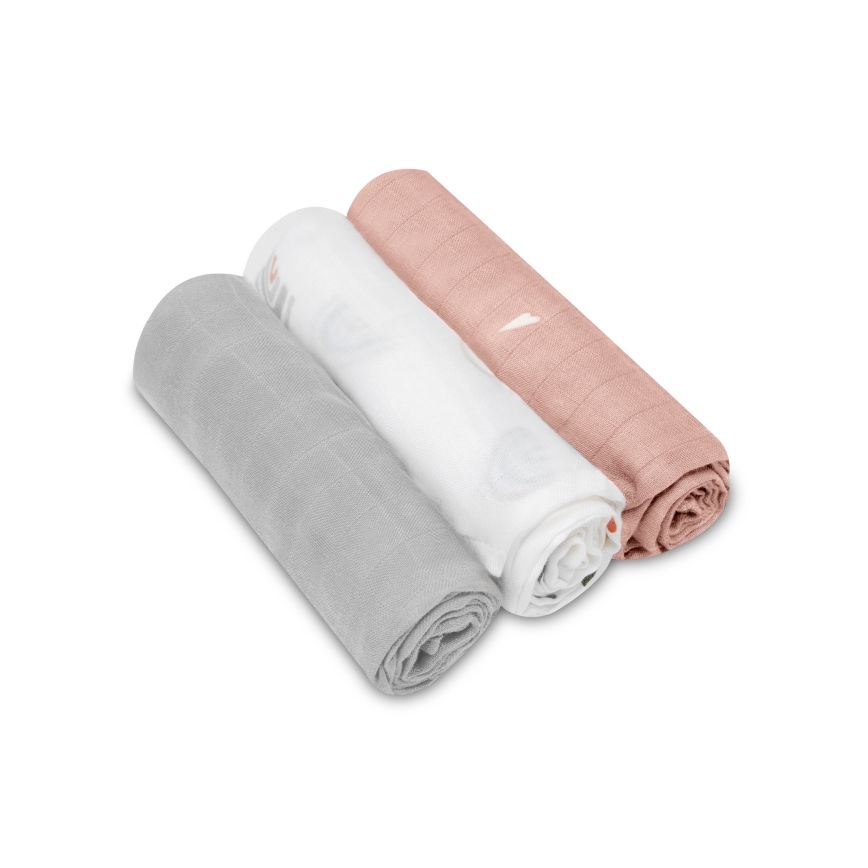 Lionelo - 3 vnt. bambukinių vystyklų rinkinys BAMBOO SET 70x70 cm Vaivorykštė