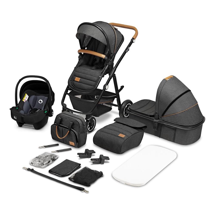 Lionelo - 3in1 kombinuotas vežimėlis AMBER Grey Graphite