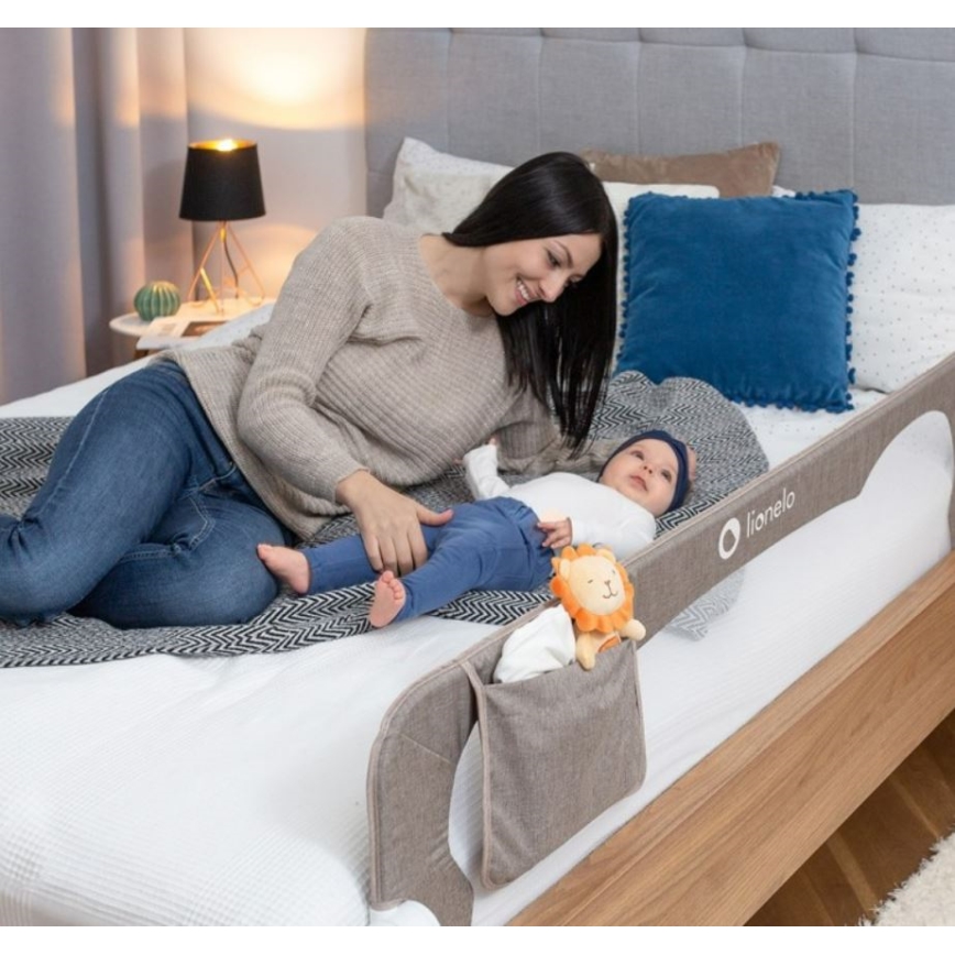 Lionelo - Apsauginė lovos tvorelė EVA pilka