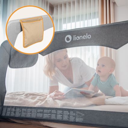 Lionelo - Apsauginė lovos tvorelė HANNA, pilka melange