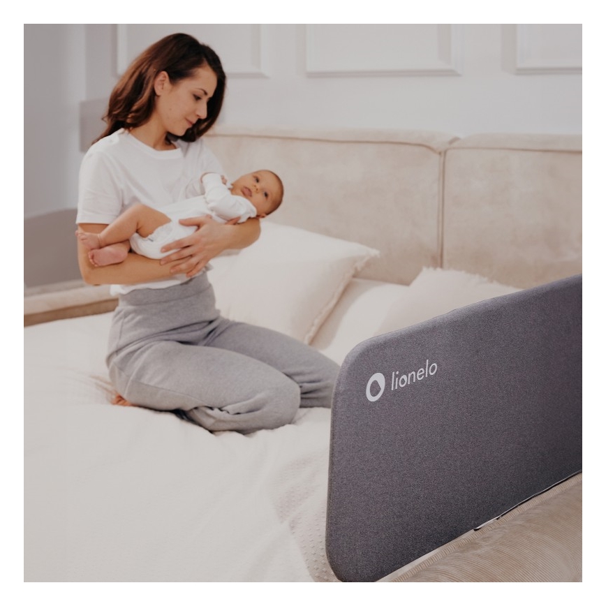 Lionelo - Apsauginė lovos tvorelė LORA tamsiai pilka