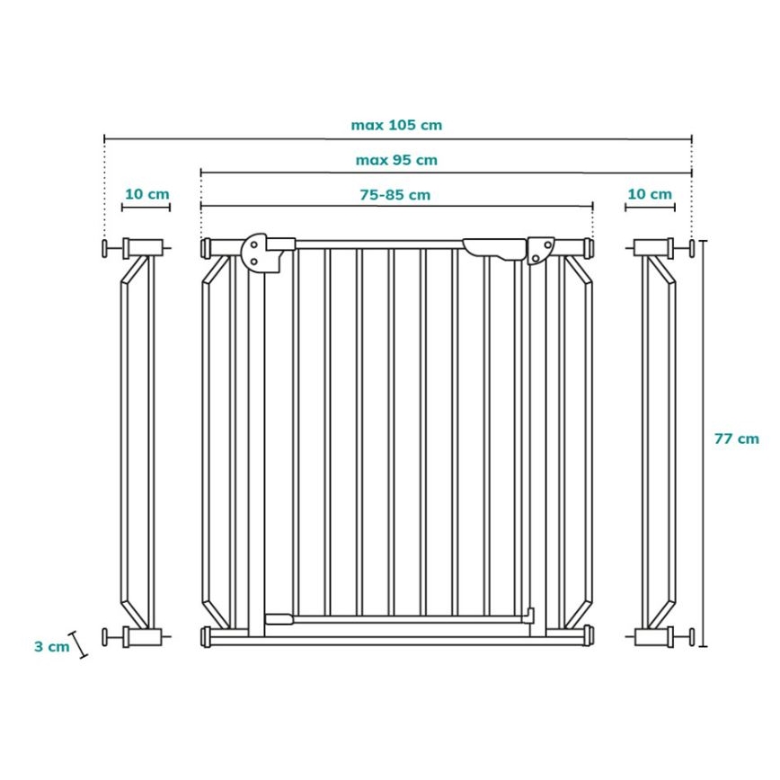 Lionelo - Apsauginė tvorelė TRUUS SLIM LED 1xAAA balta
