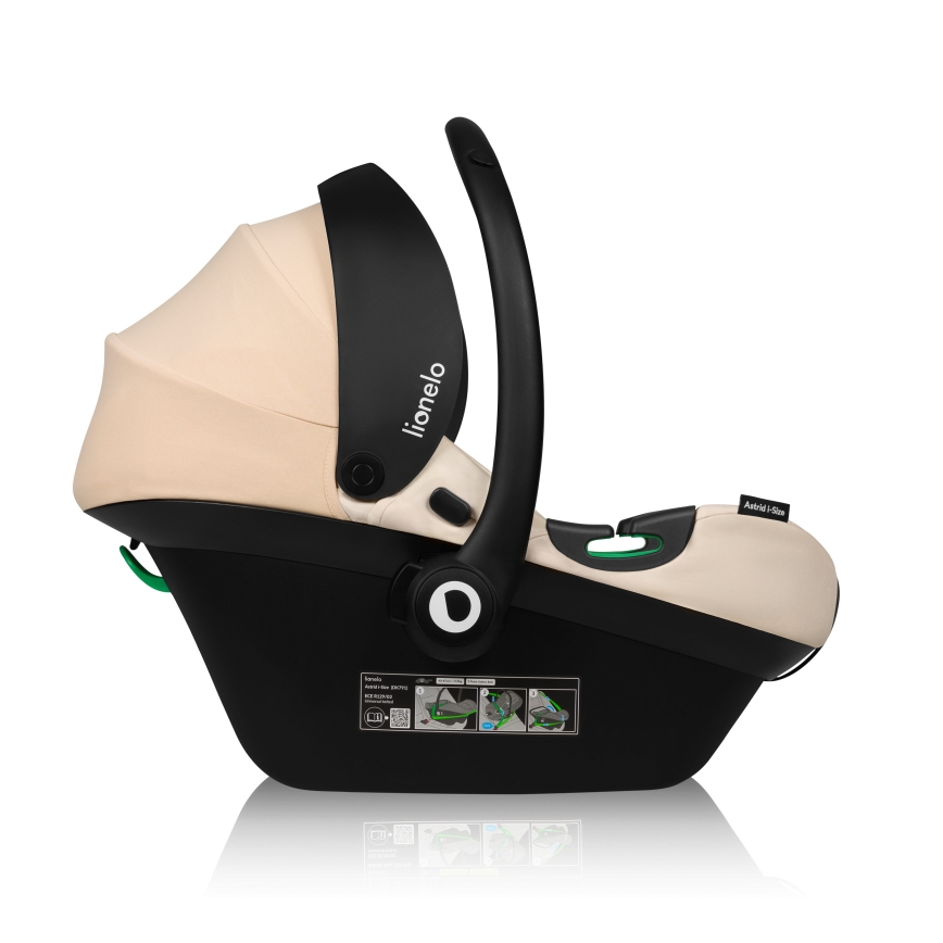 Lionelo - ASTRID SET i-Size pasukama automobilinė kėdutė su baze, 40–87 cm, smėlio spalvos