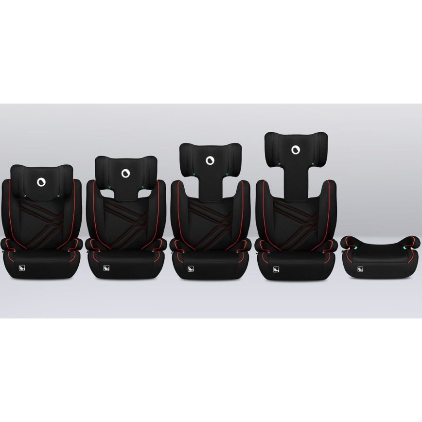 Lionelo - automobilinė kėdutė HUGO i-Size 100-150 cm juoda/raudona