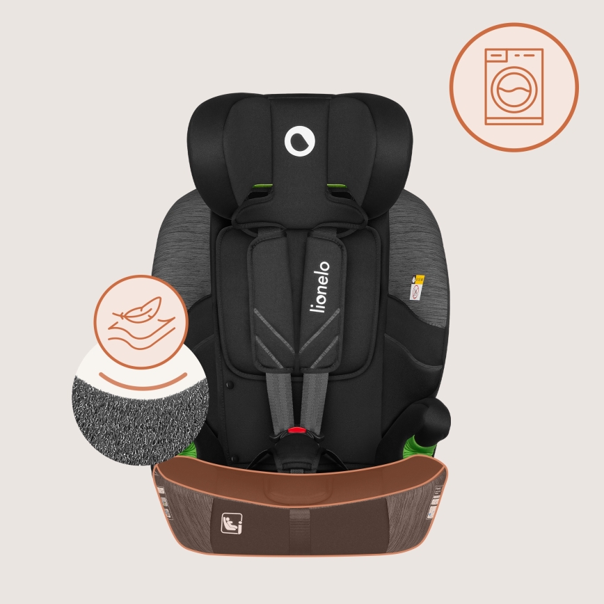 Lionelo - Automobilinė kėdutė LEVI FIX i-Size 76-150 cm akmens pilka