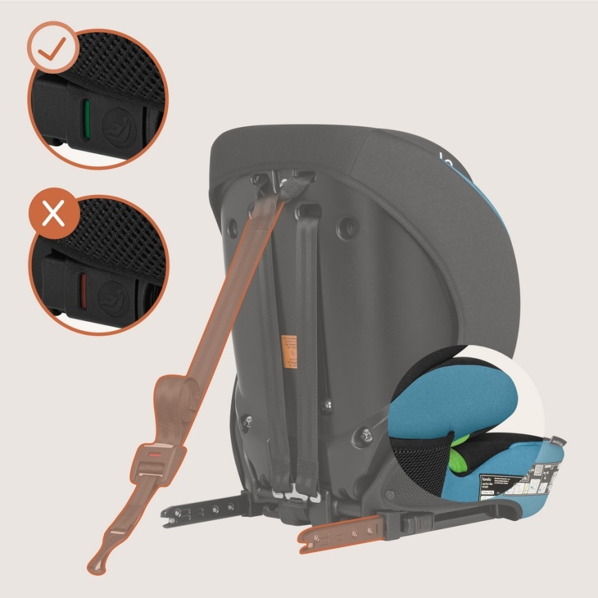 Lionelo - Automobilinė kėdutė LEVI FIX i-Size 76-150 cm Kobalto mėlyna