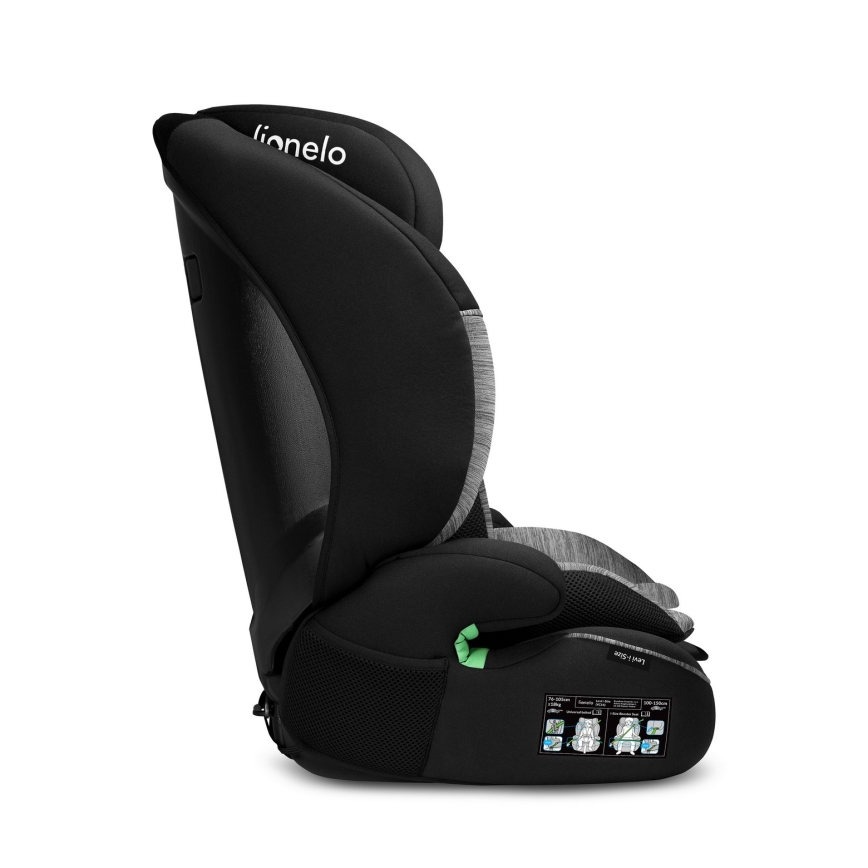 Lionelo - Automobilinė kėdutė LEVI i-Size 76-150 cm juoda/pilka