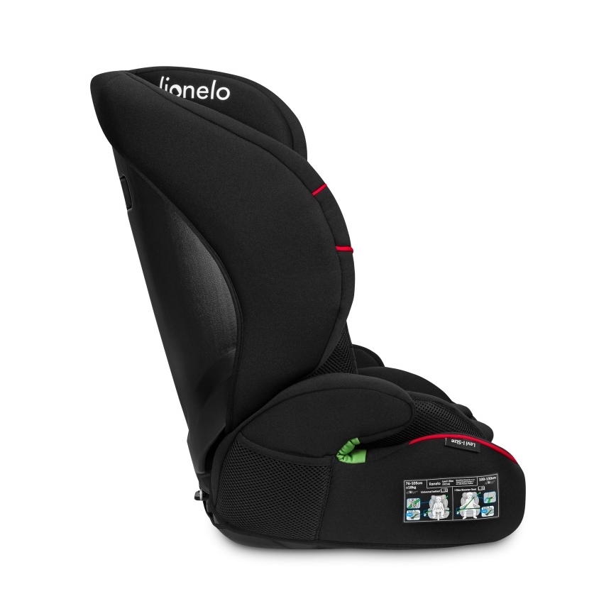 Lionelo - Automobilinė kėdutė LEVI i-Size 76-150 cm Sportiška juoda