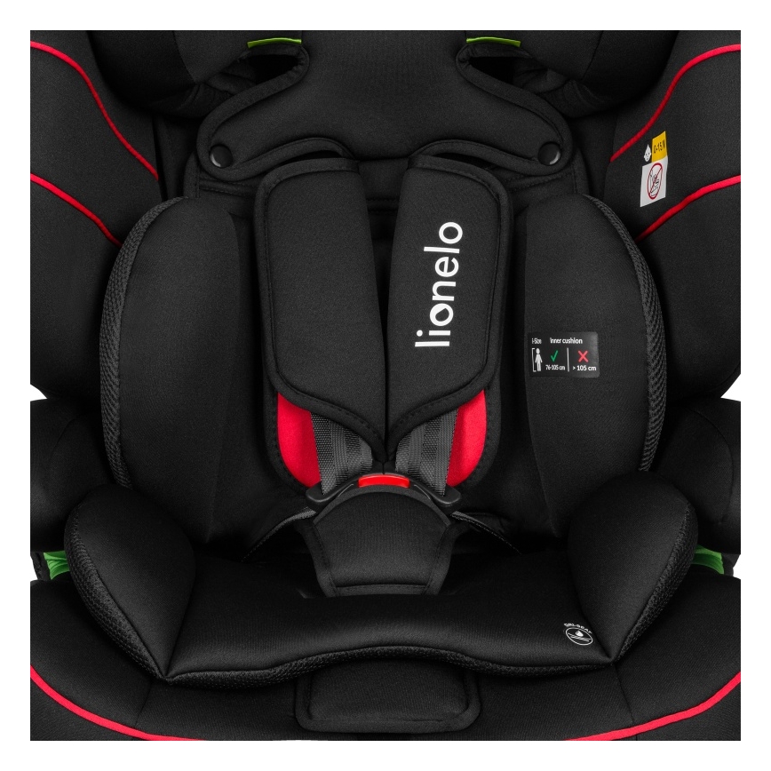 Lionelo - Automobilinė kėdutė LEVI i-Size 76-150 cm Sportiška juoda
