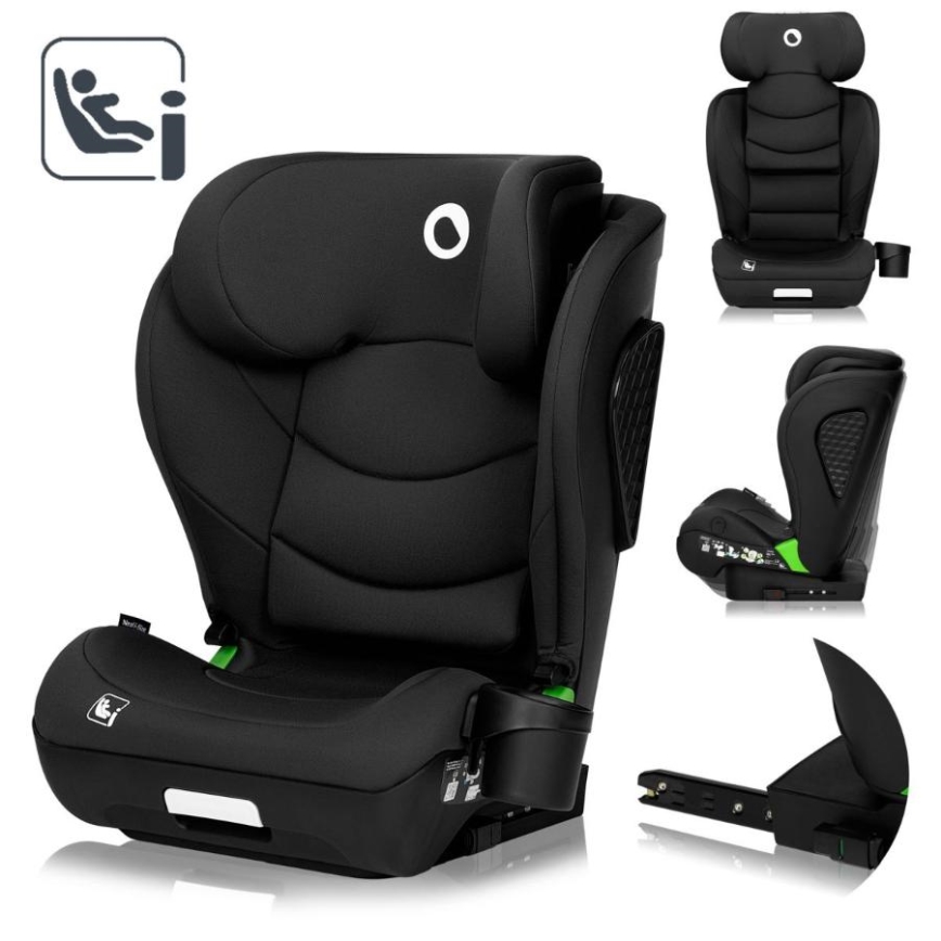 Lionelo - Automobilinė kėdutė NEAL i-Size 100-150 cm Black Carbon