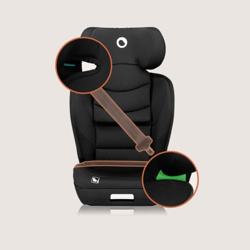 Lionelo - Automobilinė kėdutė NEAL i-Size 100-150 cm Black Carbon