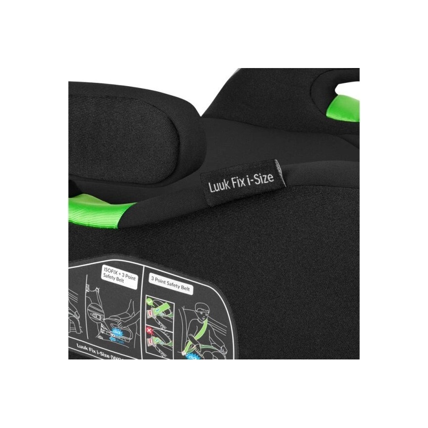 Lionelo - Automobilinė kėdutė paaukštinama LUUK FIX i-Dydis 125-150 cm juoda