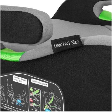 Lionelo - Automobilinė kėdutė paaukštinama LUUK FIX i-Dydis 125-150 cm juoda/pilka