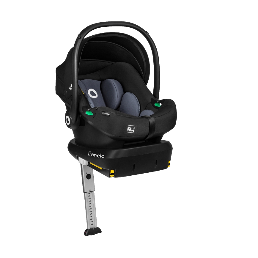 Lionelo - Automobilinė kėdutė su baze ASTRID SET i-Size 40-87 cm Juoda Pilka
