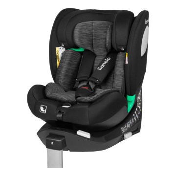 Lionelo - Automobilinė kėdutė su pasukama baze BRAAM i-Size 40-150 cm Juoda Carbon