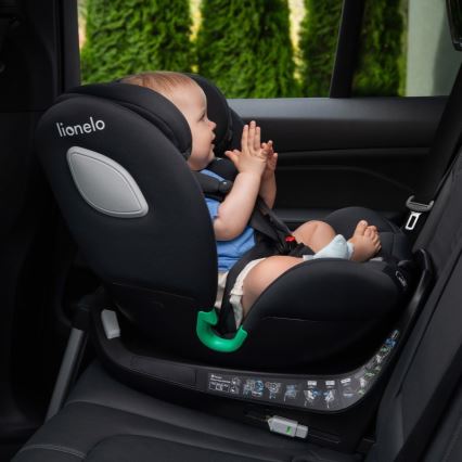 Lionelo - Automobilinė kėdutė su pasukama baze BRAAM i-Size 40-150 cm Juoda Carbon