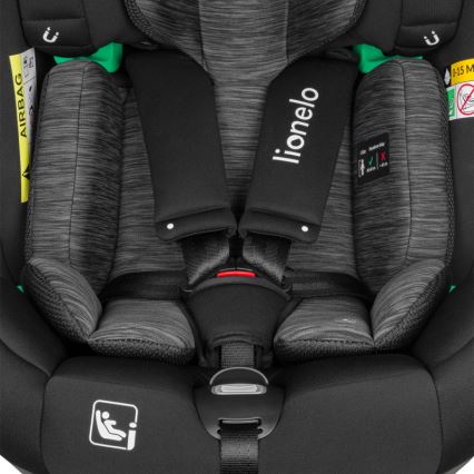 Lionelo - Automobilinė kėdutė su pasukama baze BRAAM i-Size 40-150 cm Juoda Carbon