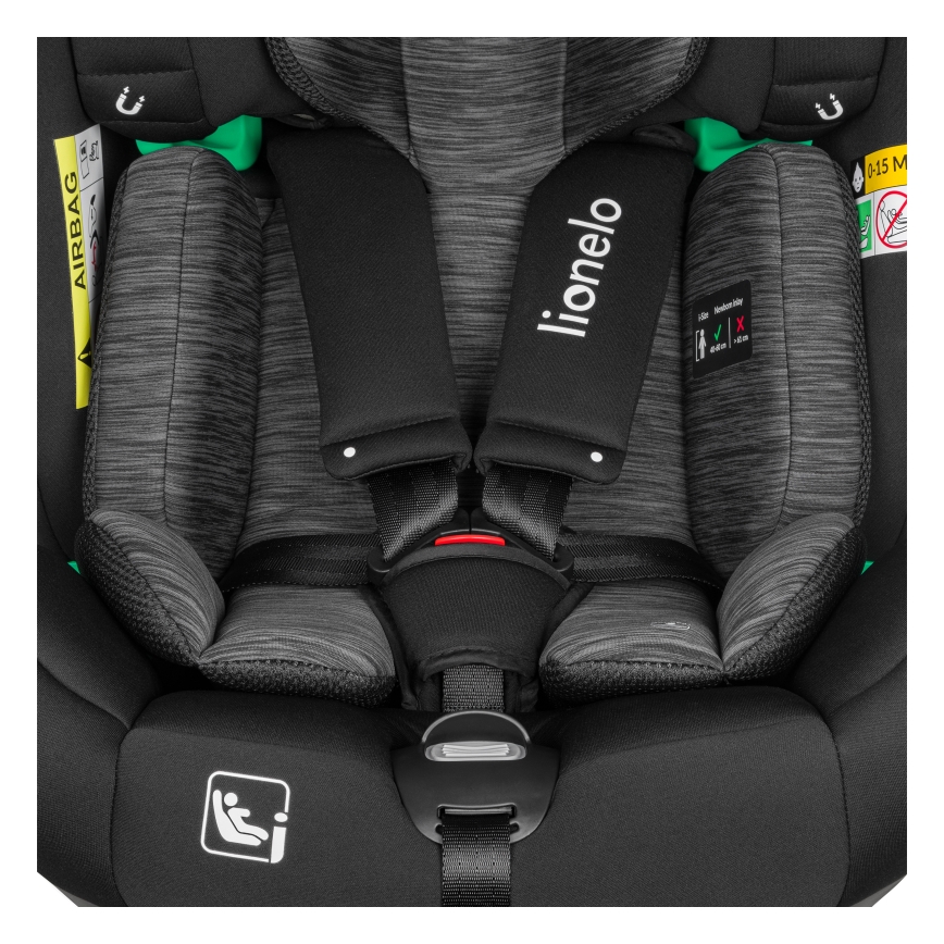 Lionelo - Automobilinė kėdutė su pasukama baze BRAAM i-Size 40-150 cm Juoda Carbon