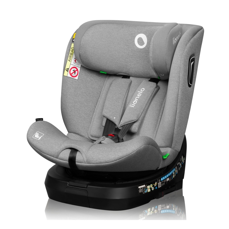 Lionelo - Automobilinė kėdutė su pasukama baze BRAVE i-Size 40–150 cm Grey Stone
