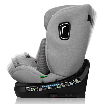 Lionelo - Automobilinė kėdutė su pasukama baze BRAVE i-Size 40–150 cm Grey Stone