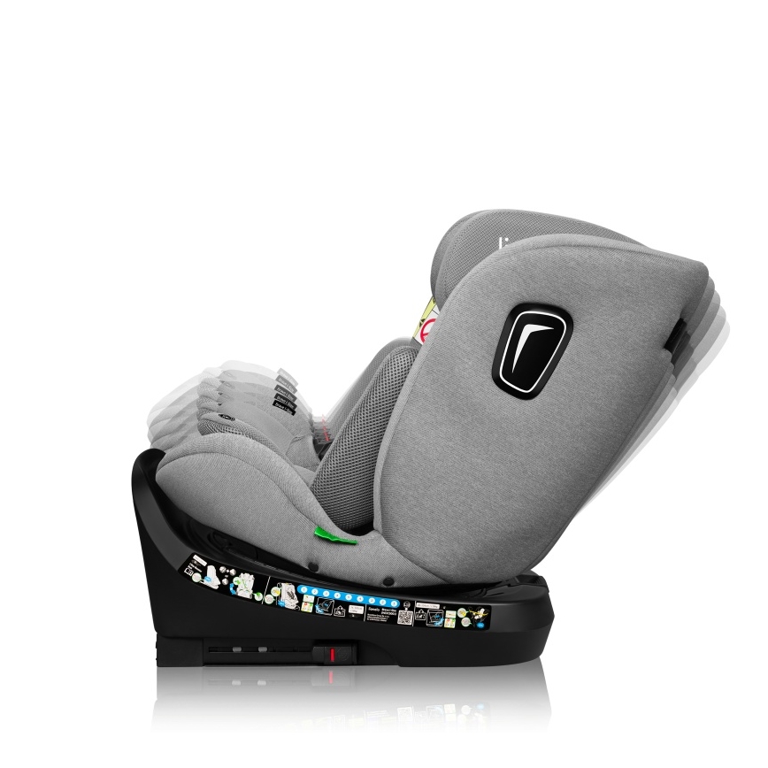 Lionelo - Automobilinė kėdutė su pasukama baze BRAVE i-Size 40–150 cm Grey Stone