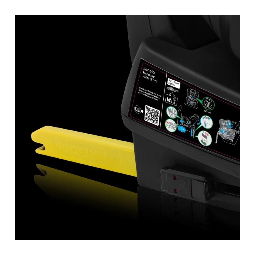 Lionelo - Automobilinė kėdutė su pasukama baze HARMONY i-Size 40-150 cm pilka