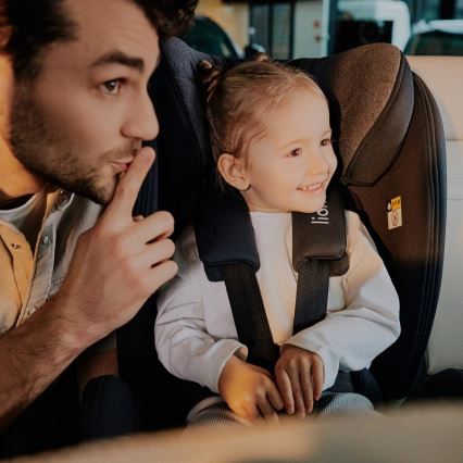 Lionelo - automobilinė kėdutė su pasukama baze HARPER i-Size 76-150 cm juodas anglies raštas