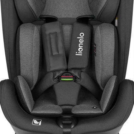 Lionelo - automobilinė kėdutė su pasukama baze HARPER i-Size 76-150 cm juodas anglies raštas