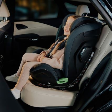 Lionelo - automobilinė kėdutė su pasukama baze HARPER i-Size 76-150 cm juodas anglies raštas