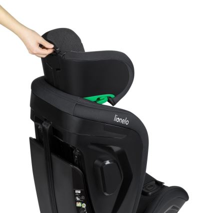 Lionelo - automobilinė kėdutė su pasukama baze HARPER i-Size 76-150 cm juodas anglies raštas