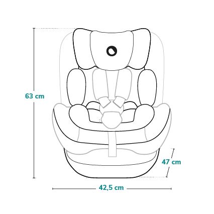 Lionelo - automobilinė kėdutė su pasukama baze HARPER i-Size 76-150 cm juodas anglies raštas