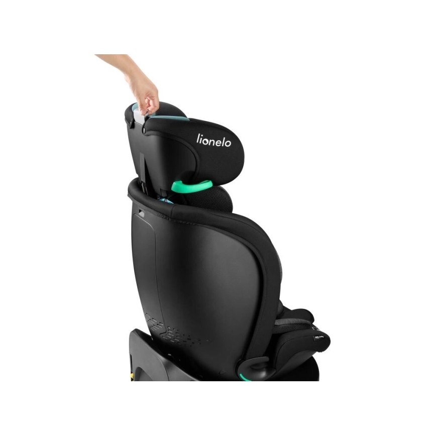 Lionelo - Automobilinė kėdutė su pasukama baze NAVY i-Size 40-150 cm juoda/tirkizinė