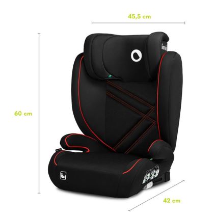 Lionelo - Automobilio sėdynė HUGO i-Dydis 100-150 cm juoda/raudona