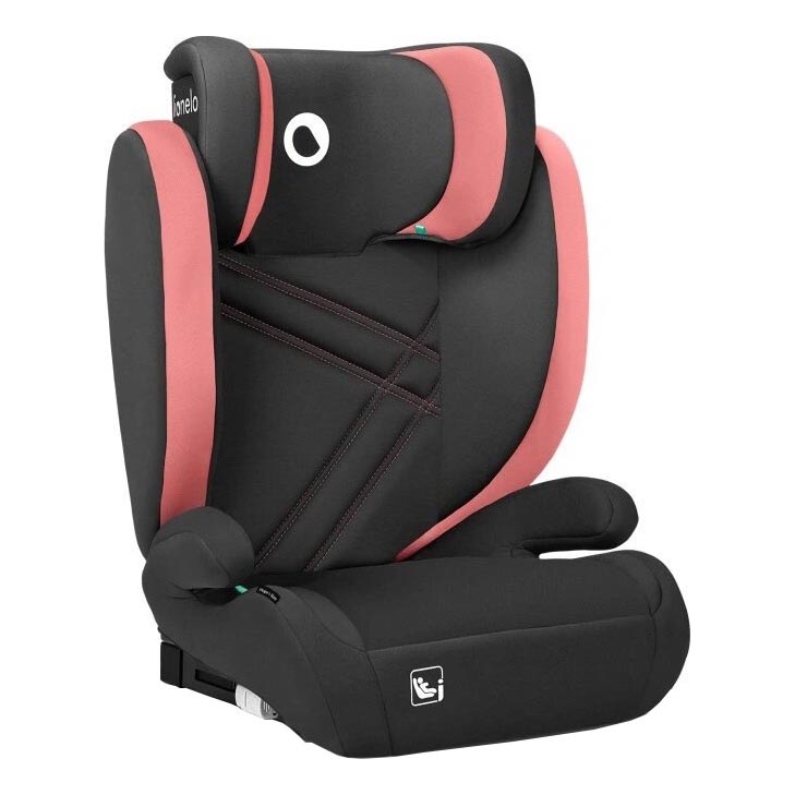 Lionelo - Automobilio sėdynė HUGO i-Dydis 100-150 cm juoda/rausva