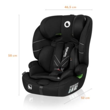 Lionelo - Automobilio sėdynė LEVI ONE i-Dydis 76-150 cm juoda