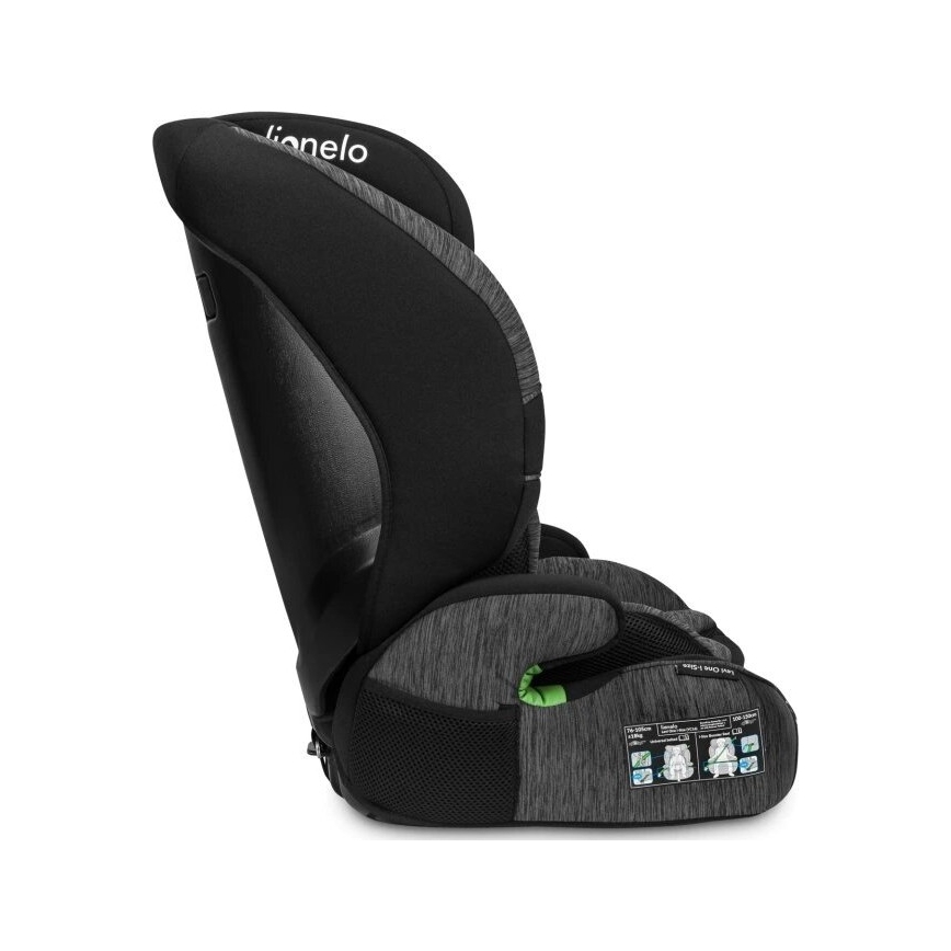 Lionelo - Automobilio sėdynė LEVI ONE i-Dydis 76-150 cm juoda/pilka
