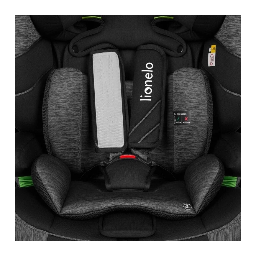 Lionelo - Automobilio sėdynė LEVI ONE i-Dydis 76-150 cm juoda/pilka