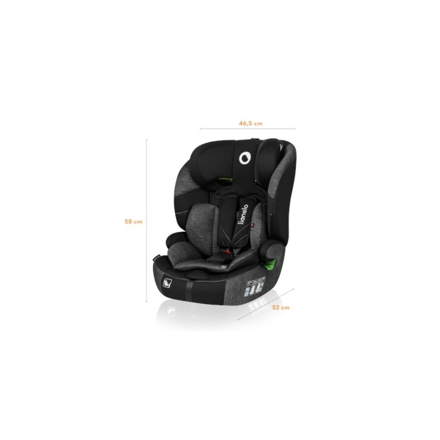 Lionelo - Automobilio sėdynė LEVI ONE i-Dydis 76-150 cm juoda/pilka
