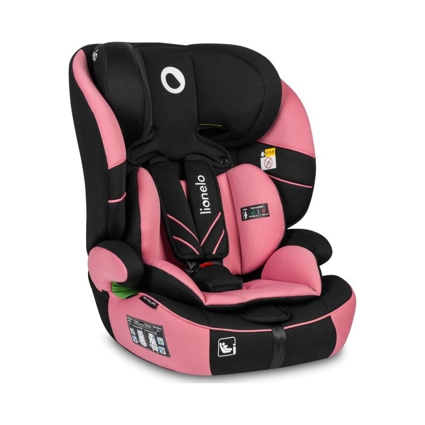 Lionelo - Automobilio sėdynė LEVI ONE i-Dydis 76-150 cm juoda/rausva