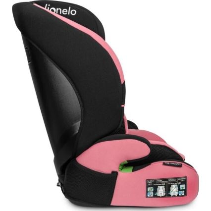 Lionelo - Automobilio sėdynė LEVI ONE i-Dydis 76-150 cm juoda/rausva