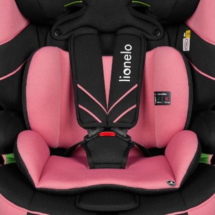 Lionelo - Automobilio sėdynė LEVI ONE i-Dydis 76-150 cm juoda/rausva