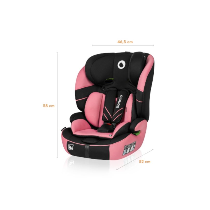 Lionelo - Automobilio sėdynė LEVI ONE i-Dydis 76-150 cm juoda/rausva